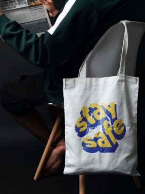 Stay Safe Tote Bag without zipper by Bazzaro