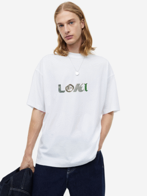 White Loki Oversized T-shirt: Embrace the Trickster God's Charm