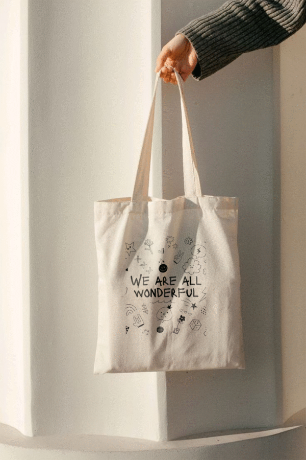 Bazzaro We Are All Wonderful Tote Bag Canvas Without Zipper By Bazzaro
