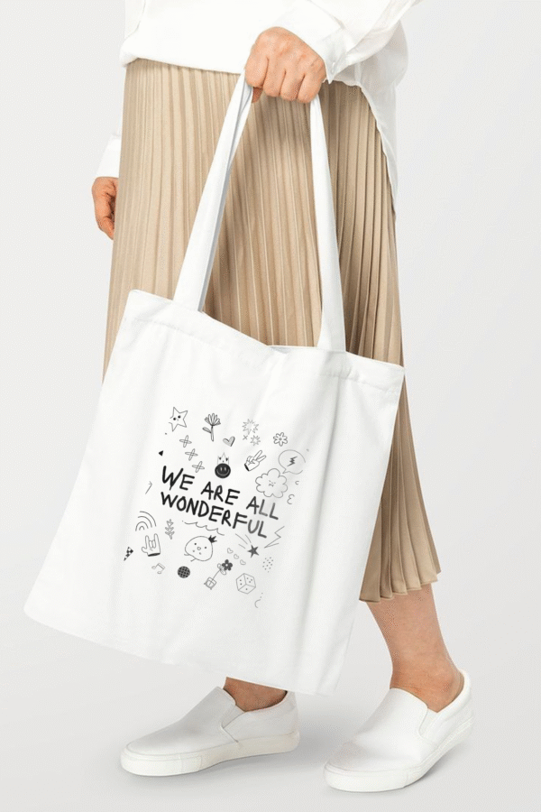 Bazzaro We Are All Wonderful Tote Bag Canvas Without Zipper By Bazzaro