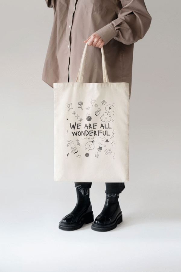 Bazzaro We Are All Wonderful Tote Bag Canvas Without Zipper By Bazzaro