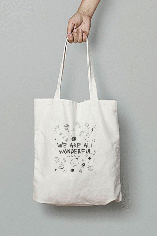 Bazzaro We Are All Wonderful Tote Bag Canvas Without Zipper By Bazzaro
