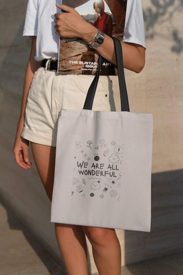 Bazzaro We Are All Wonderful Tote Bag Canvas Without Zipper By Bazzaro