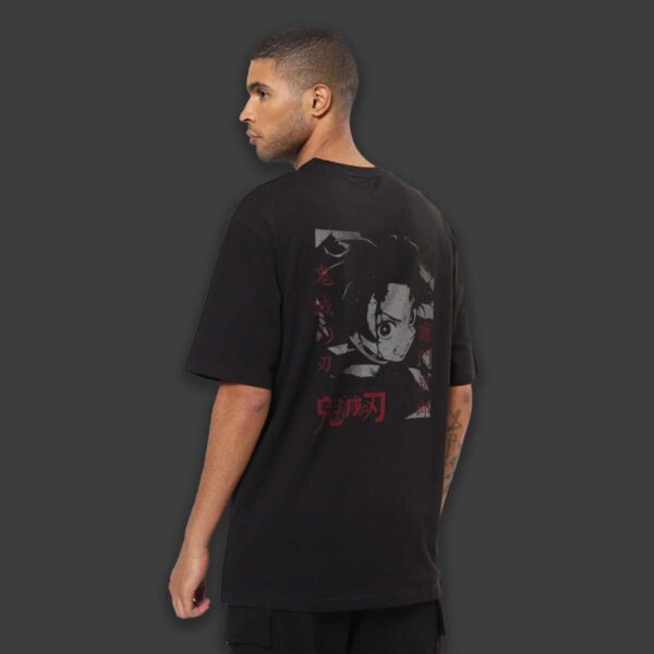 Bazzaro Men Oversized T-shirt With Demon Slayer Anime Design