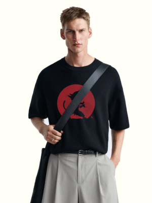 Men Oversized T-shirt With Goku Graphic